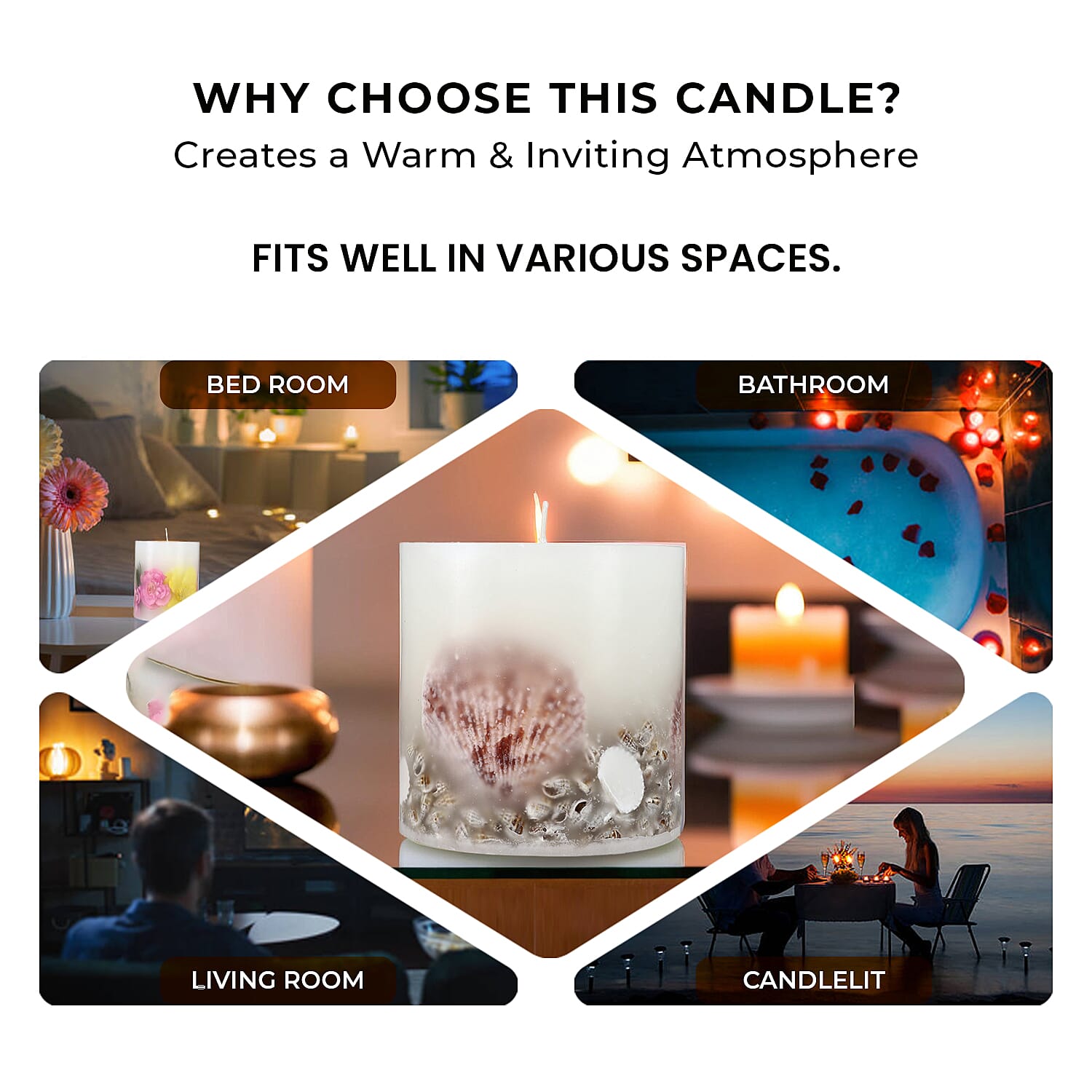 Botanical Pillar Candles with Floral Design (440 Gms) - Multi Color