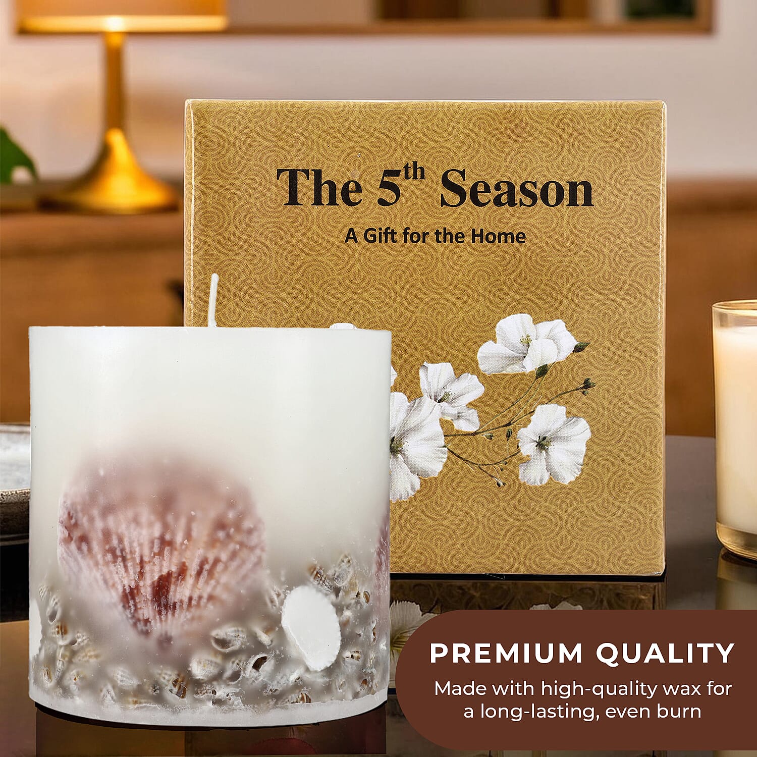 Botanical Pillar Candles with Floral Design (440 Gms) - Multi Color