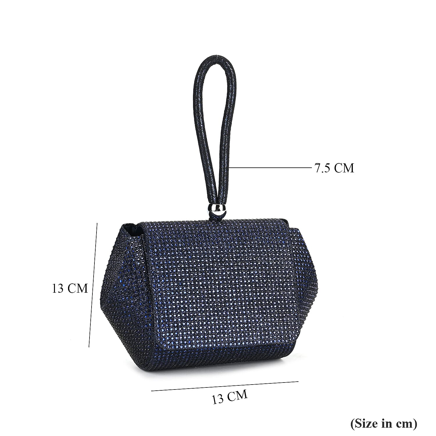 Crystal Clutch Bag - Navy