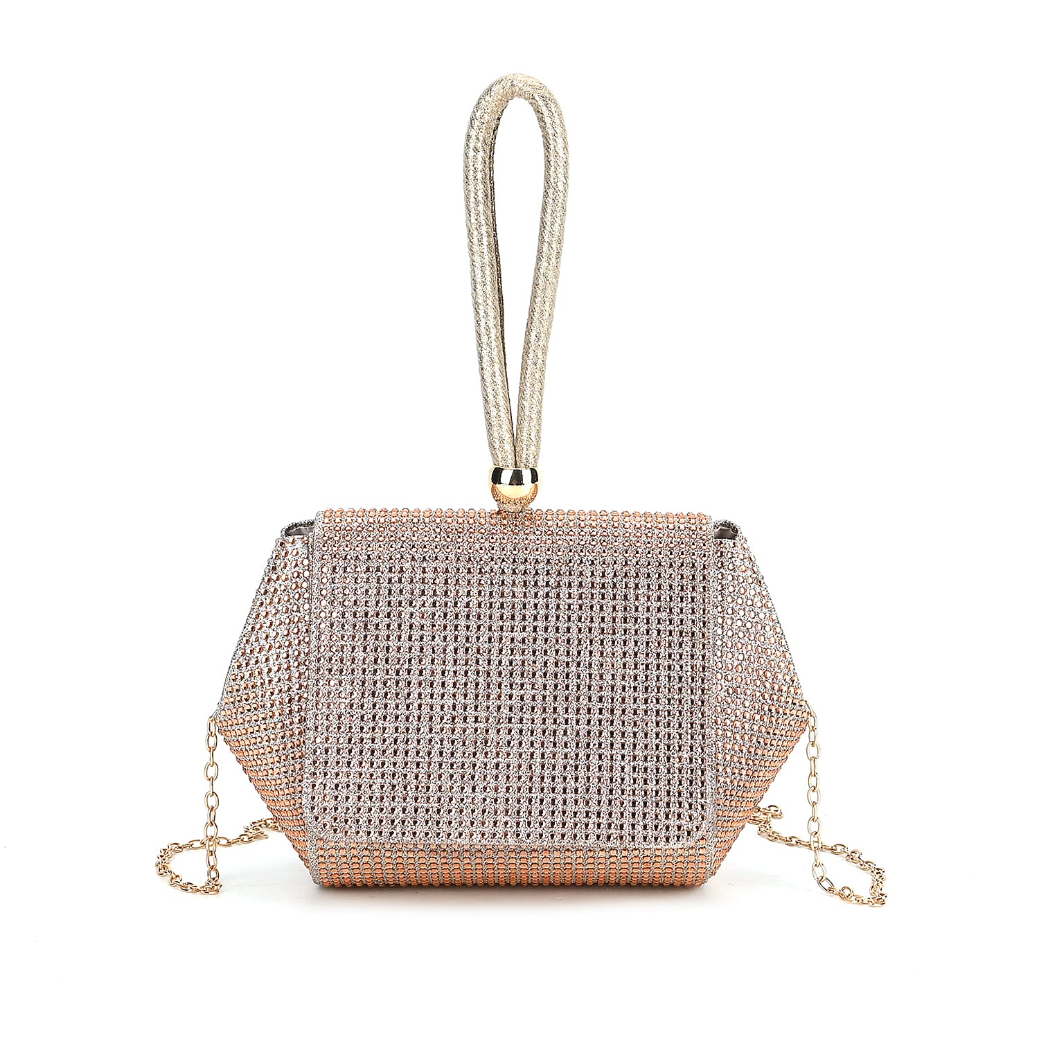 Crystal Clutch Bag - Rose Gold