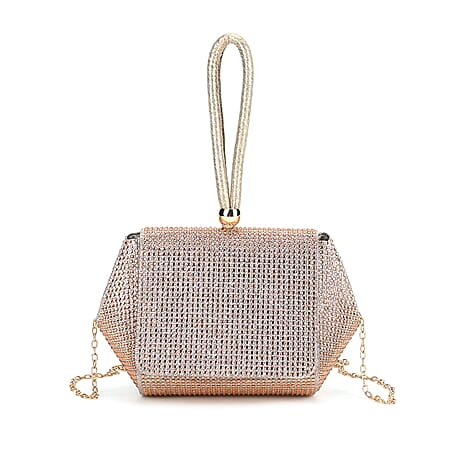 Crystal Clutch Bag - Rose Gold