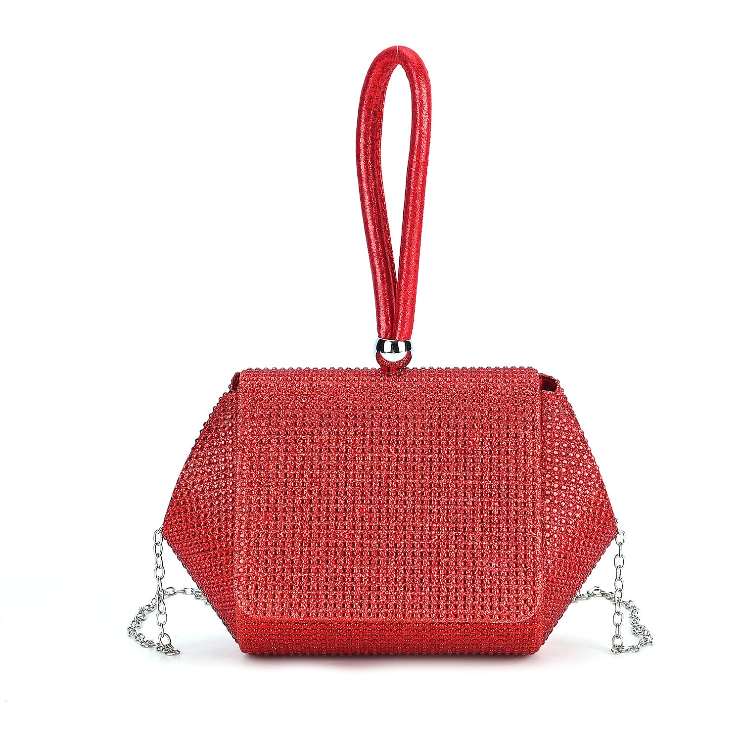 Crystal Clutch Bag -  Red