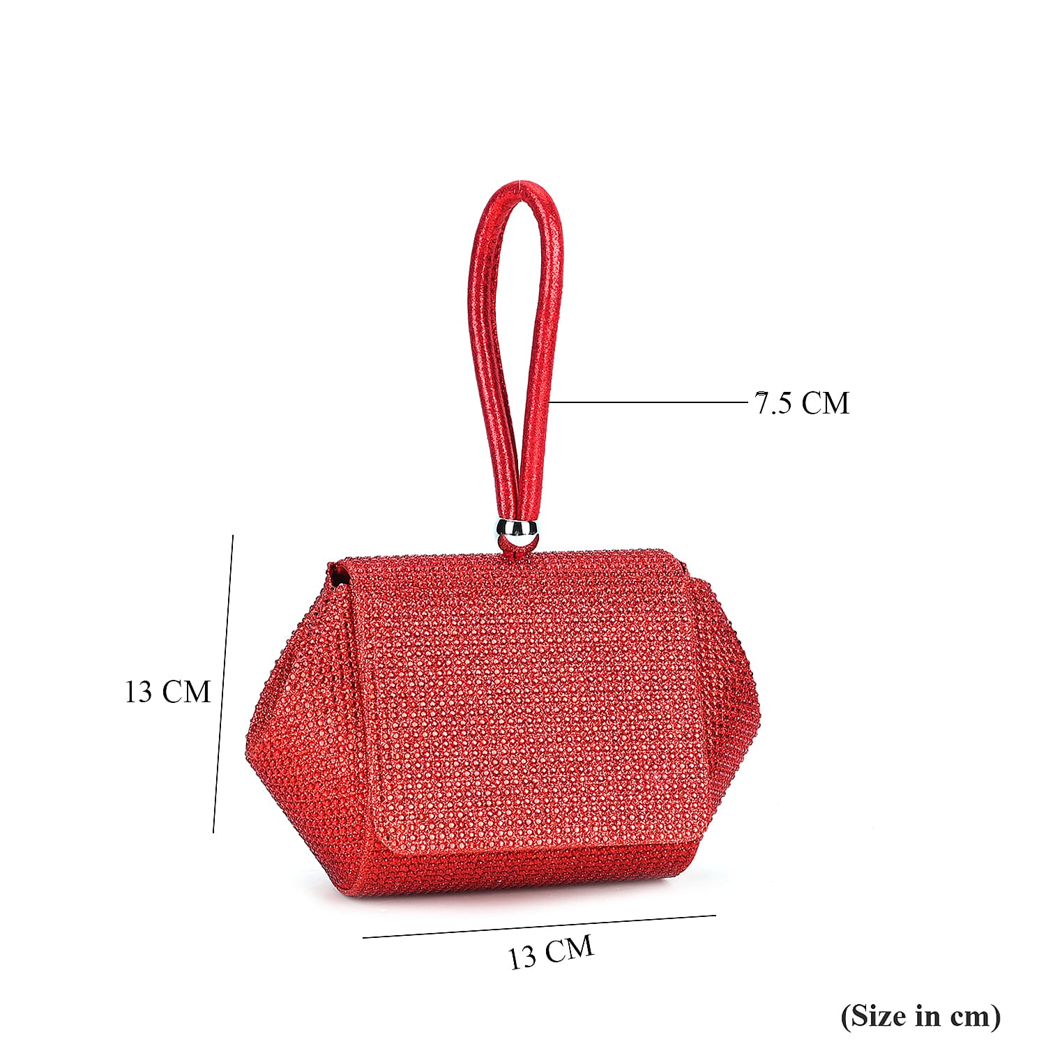 Crystal Clutch Bag -  Red
