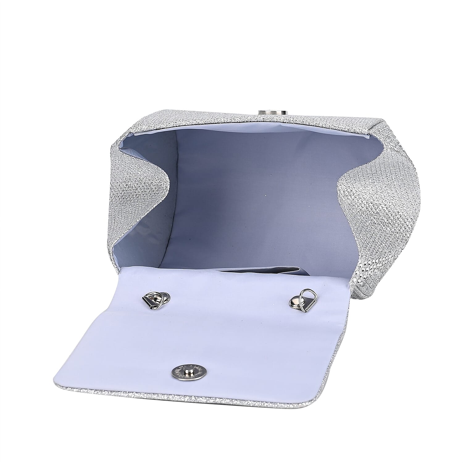 Crystal Clutch Bag -  Silver