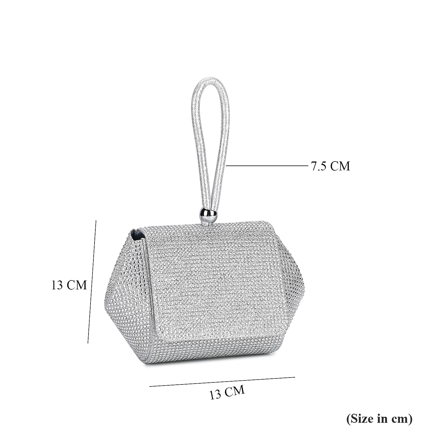Crystal Clutch Bag -  Silver