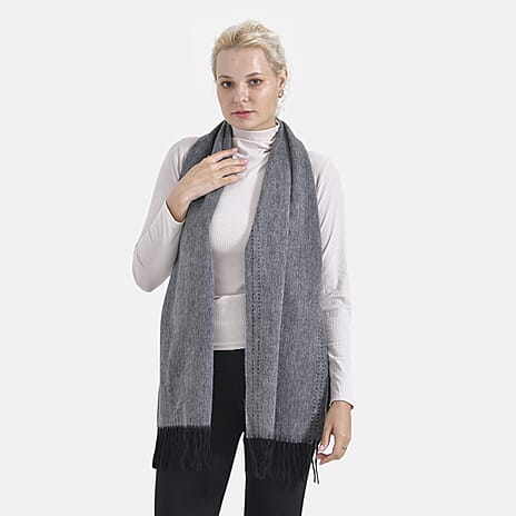 Stylish and Versatile Unisex 100% Wool Scarf - Dark Grey