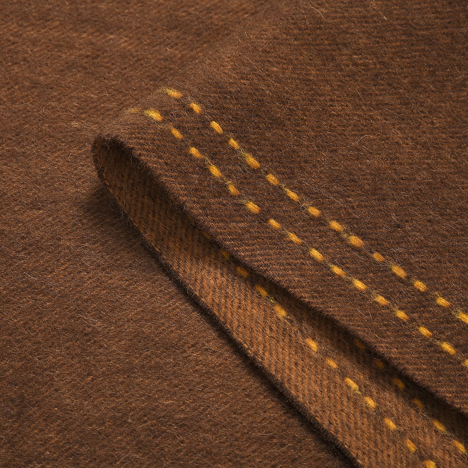 Stylish and Versatile Unisex 100% Wool Scarf - Brown