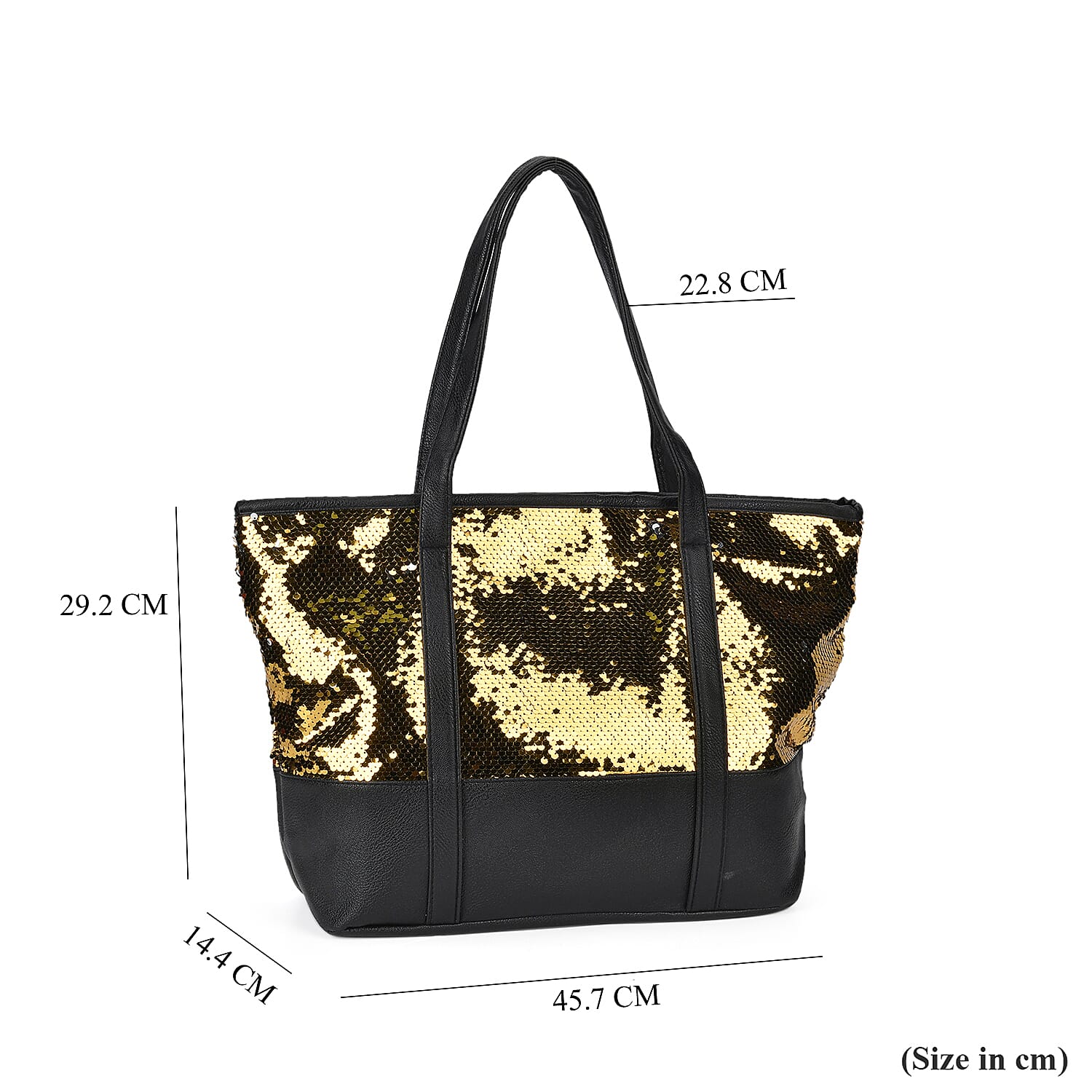 Sequin Tote Bag (Size 45x14x29 cm) - Gold