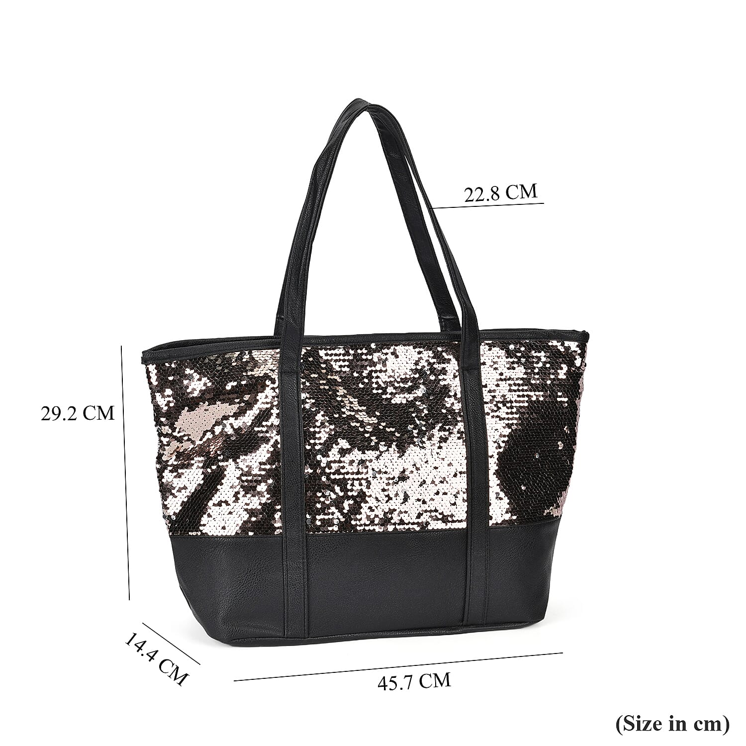 Sequin Tote Bag (Size 45x14x29 cm) - Champagne