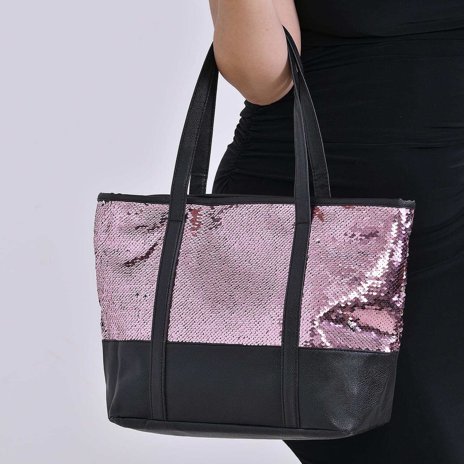 Sequin Tote Bag (Size 45x14x29 cm) - Pink