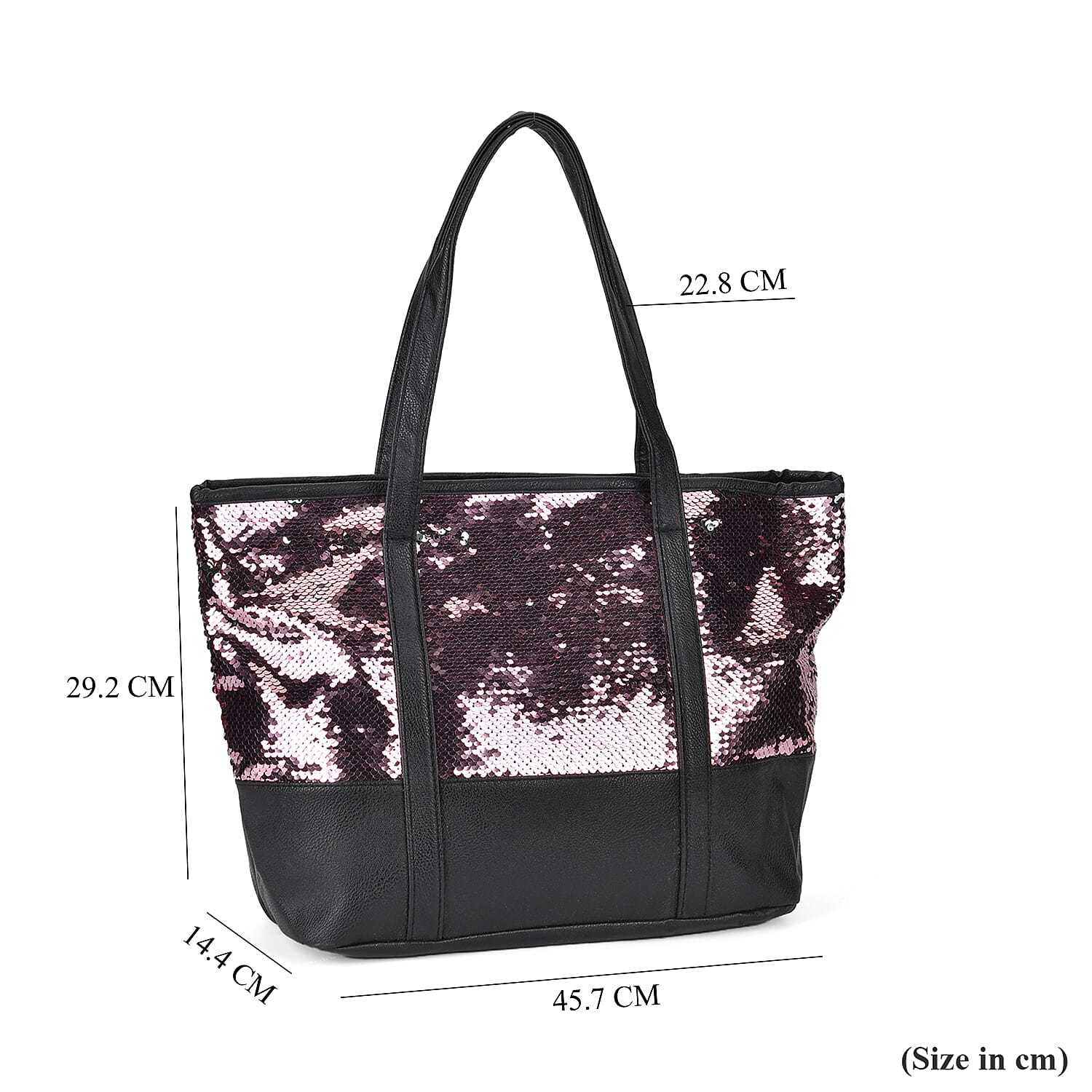 Sequin Tote Bag (Size 45x14x29 cm) - Pink