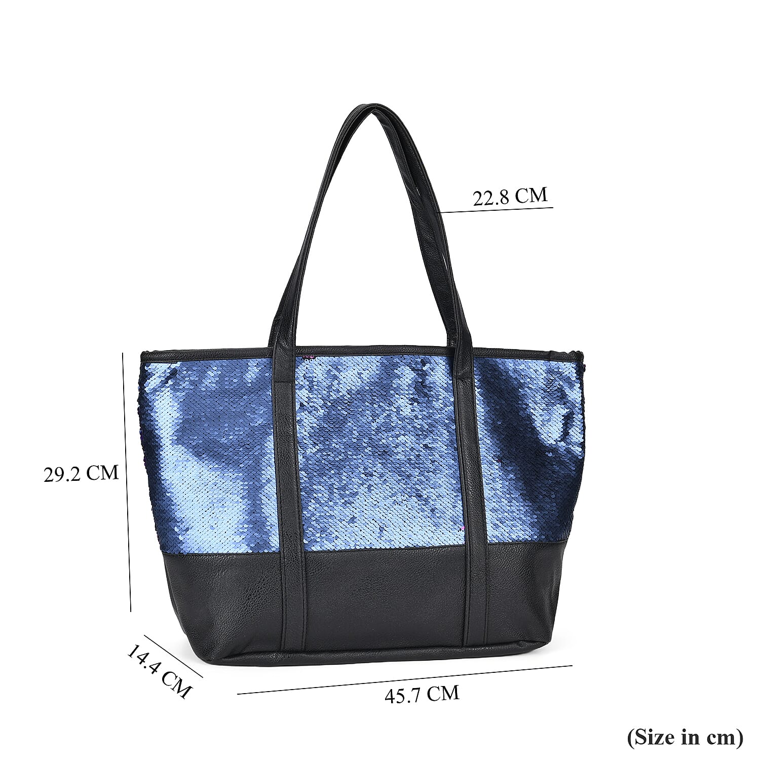 Sequin Tote Bag (Size 45x14x29 cm) - Blue