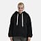 La Marey Plush Hoodie with Button
