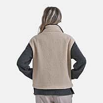 La Marey Plush Vest With Zipper (Size 16 to 22) - Beige