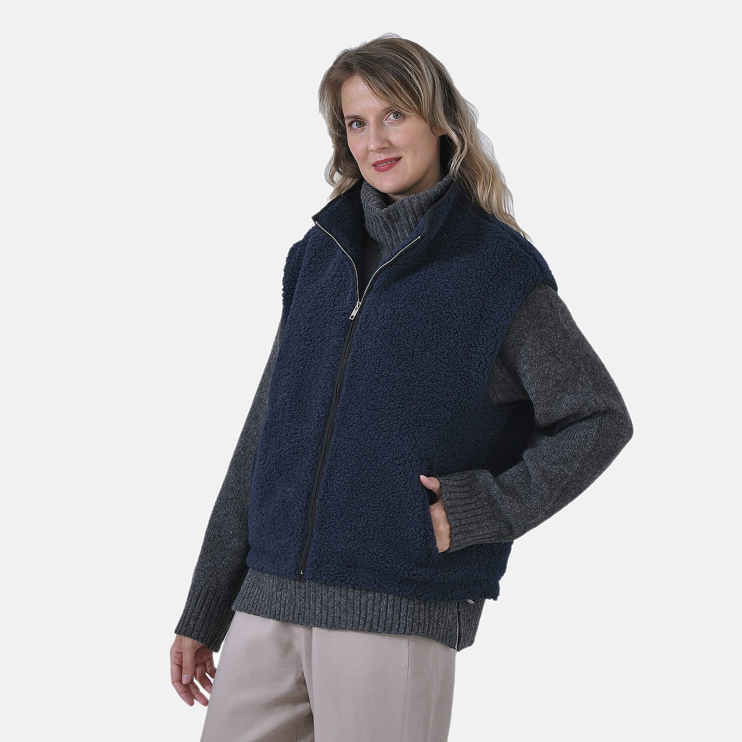   La Marey Plush Vest with Zipper