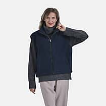 La Marey Plush Vest With Zipper (Size 16 to 22)- Navy