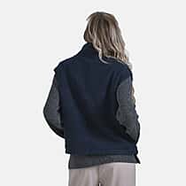 La Marey Plush Vest With Zipper (Size 16 to 22)- Navy