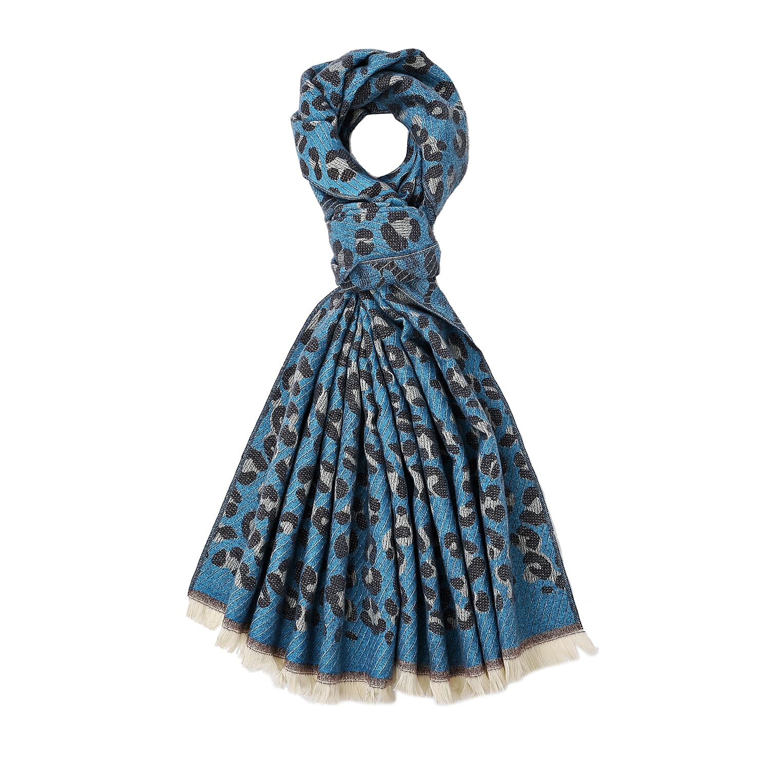 Closeout Deal Super Soft Leopard Print Shawl - Blue