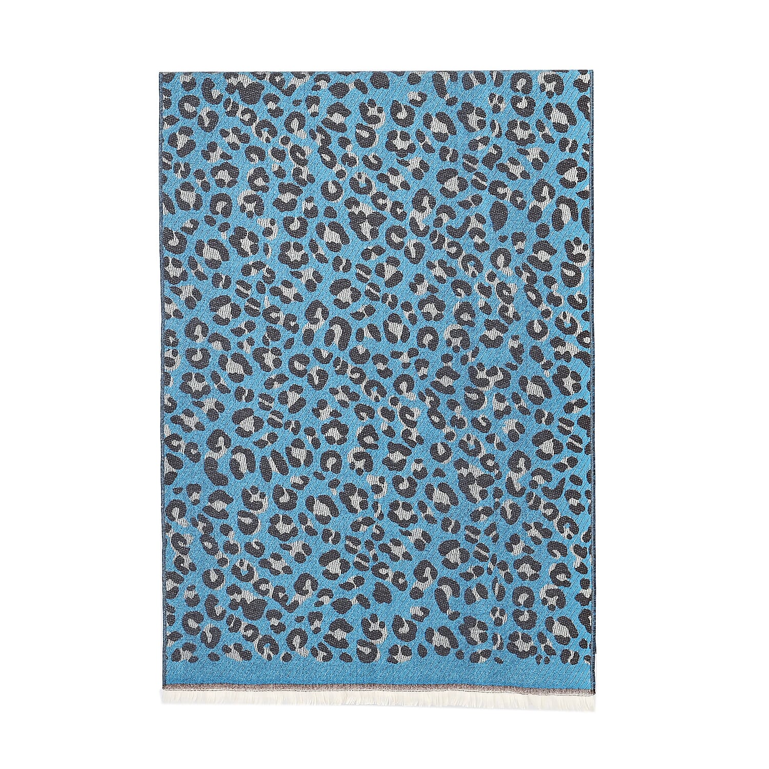 Closeout Deal Super Soft Leopard Print Shawl - Blue
