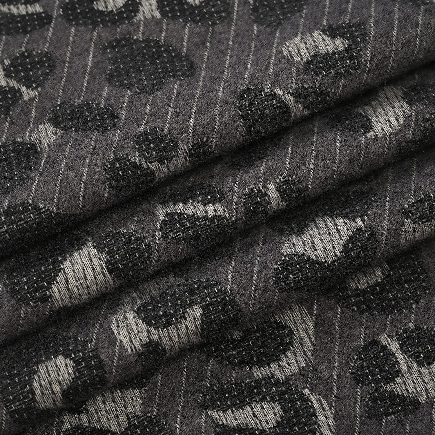 Closeout Deal Super Soft Leopard Print Shawl - Dark Grey