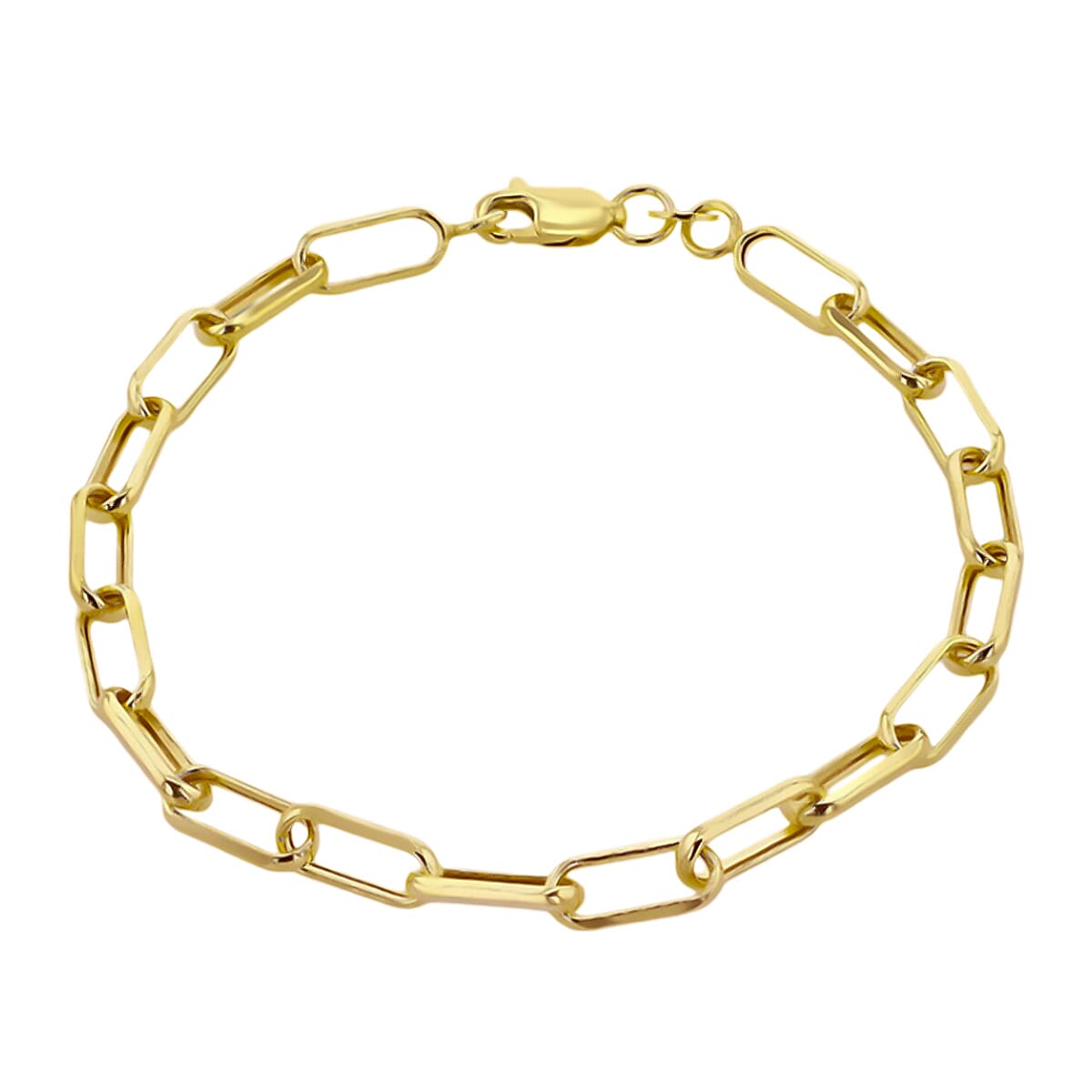 JCK Vegas Closeout - 9K Yellow Gold Paper Clip Bracelet (Size - 7.5)