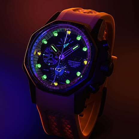VOSTOK EUROPE Atomic Age Automatic Movt. Black PVD 20ATM WR Mens Watch with Brown Strap