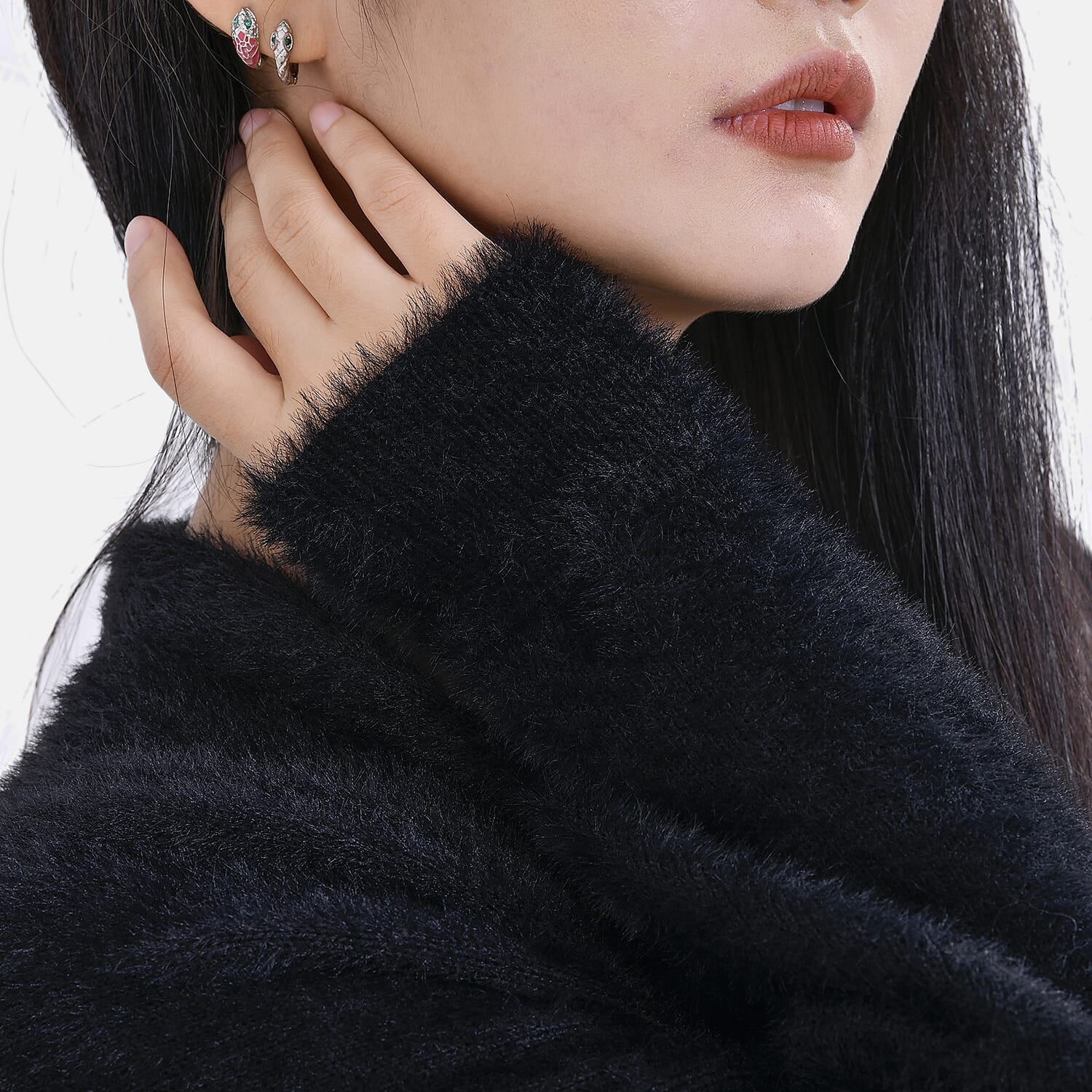 La Marey- Alpaca Like Super Soft Longline Cardigan - Black