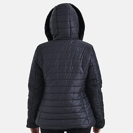 La Marey Reversible Coat with Hood (Size L) - Black