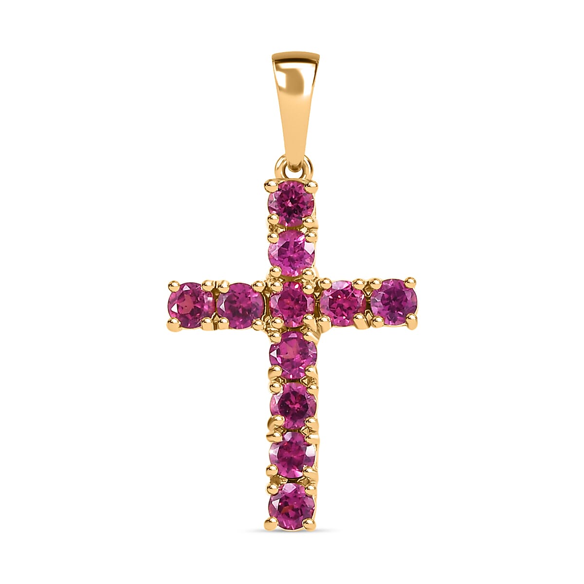 9K Yellow Gold AA  Rhodolite Garnet Pendant, Gold Wt. 0.89 Gms 1.023  Ct.