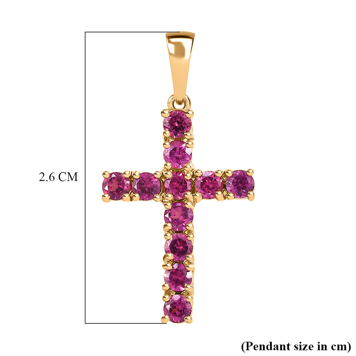 9K Yellow Gold AA  Rhodolite Garnet Pendant, Gold Wt. 0.89 Gms 1.023  Ct.