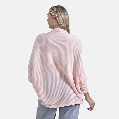 Styled by Oversized Batwing Sleeve Cardigan (One Size) - Light Peach