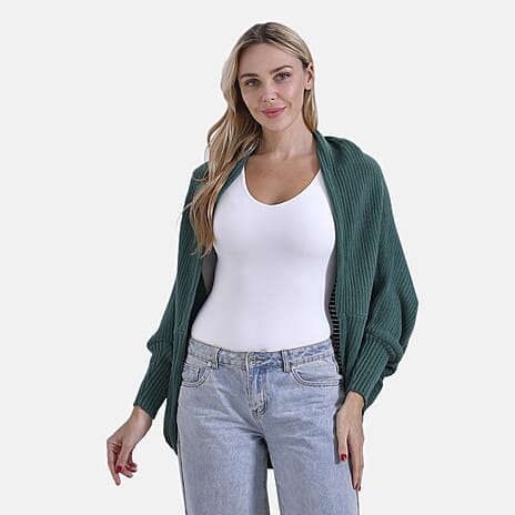 Styled by Oversized Batwing Sleeve Cardigan (One Size) - Green