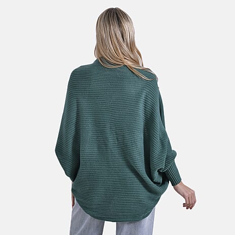 Styled by Oversized Batwing Sleeve Cardigan (One Size) - Green