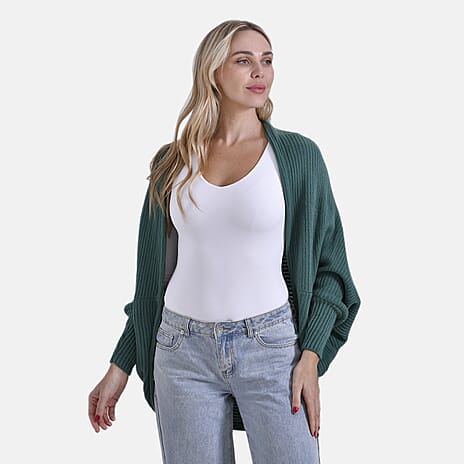 Styled by Oversized Batwing Sleeve Cardigan (One Size) - Green