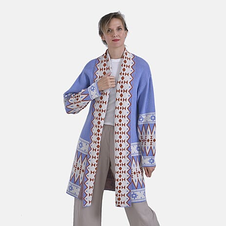 La Marey Bohemian style Solid Cardigan (8-20) - Purple