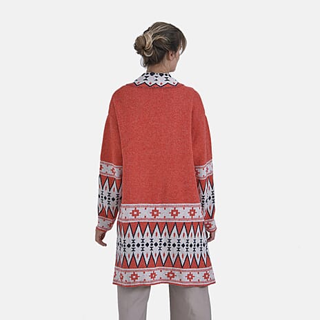 La Marey Bohemian style Solid Cardigan (8-20) - Red