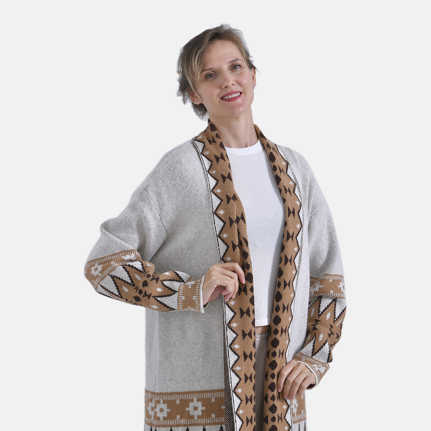 La Marey Bohemian style Solid Cardigan (8-20) - Brown