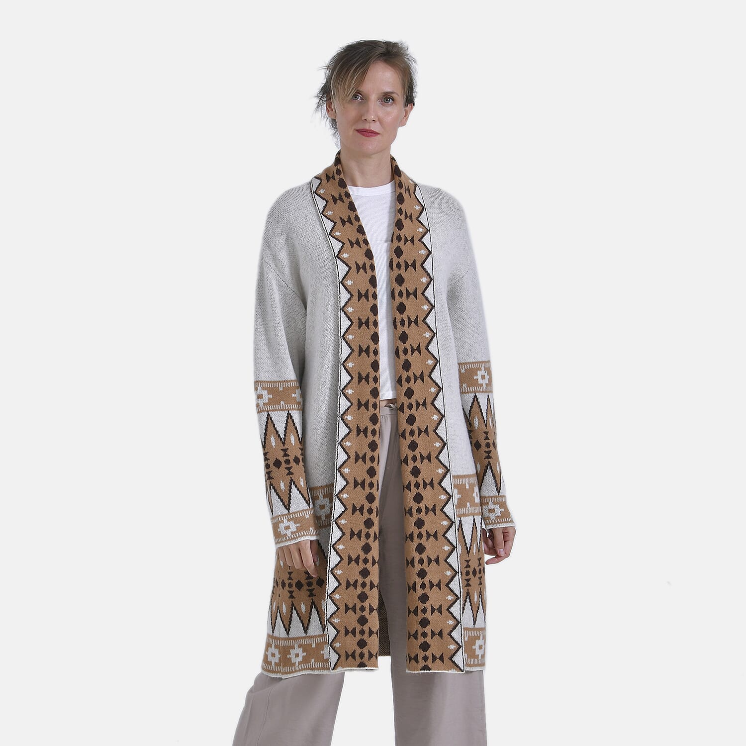 La Marey Bohemian style Solid Cardigan (8-20) - Brown