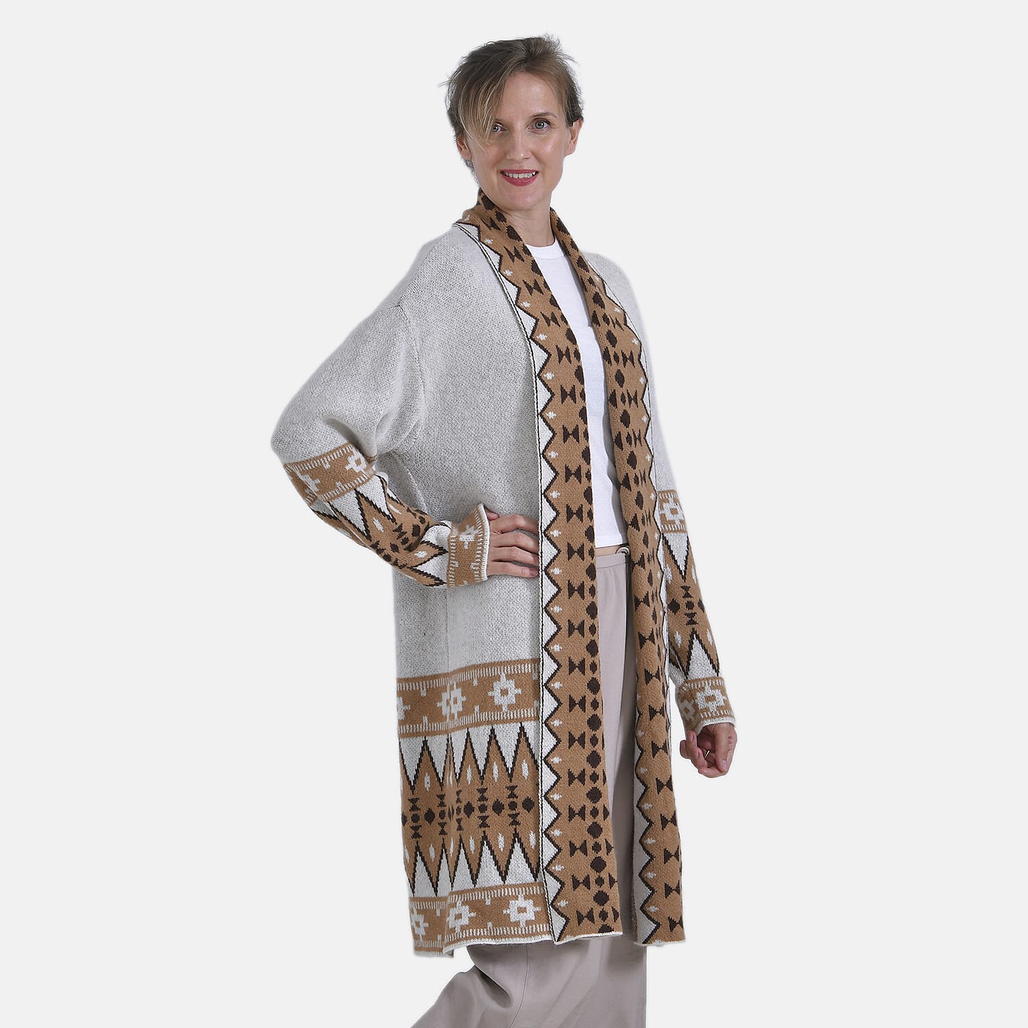 La Marey Bohemian style Solid Cardigan (8-20) - Brown