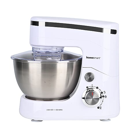 Multifunctional Electric Stand Mixer with 3 Attachments (4.5L stainless steel bowl , Power 800W) - White