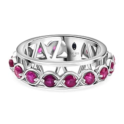 GP Art Deco Collection - Chakra Spinner Band Ring in Rhodium Overlay Sterling Silver