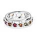 GP Art Deco Collection - Chakra Spinner Band Ring in Rhodium Overlay Sterling Silver
