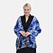 La Marey 100% MERINO Wool Scarf (size 61cm x 190 cm) - White & Blue