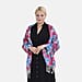 La Marey 100% MERINO Wool Scarf (size 61cm x 190 cm) - White & Blue