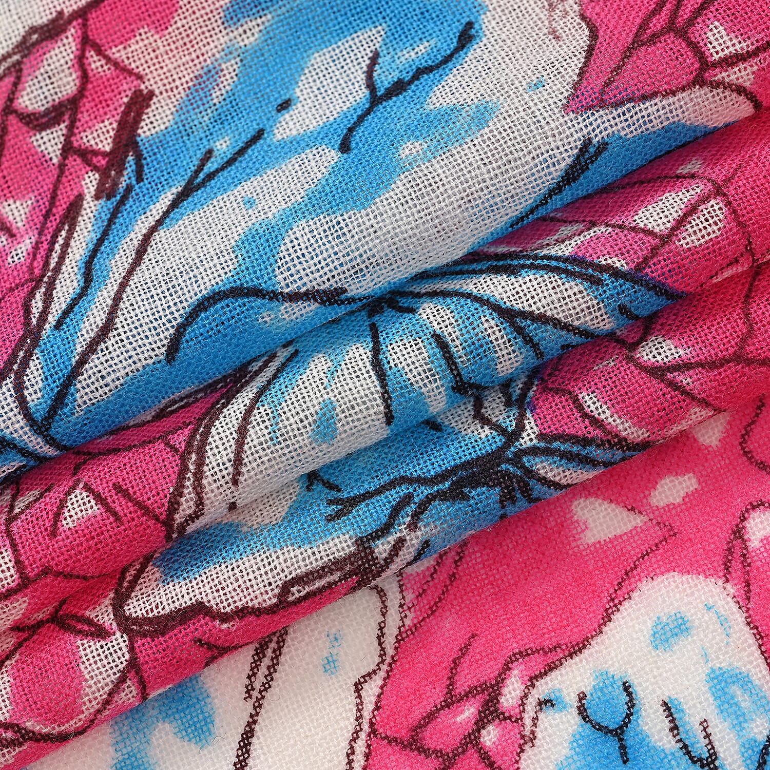 La Marey 100% MERINO Wool Scarf (size 61cm x 190 cm) - White & Blue La Marey 100% MERINO Wool Scarf (size 61cm x 190 cm) - White & Blue