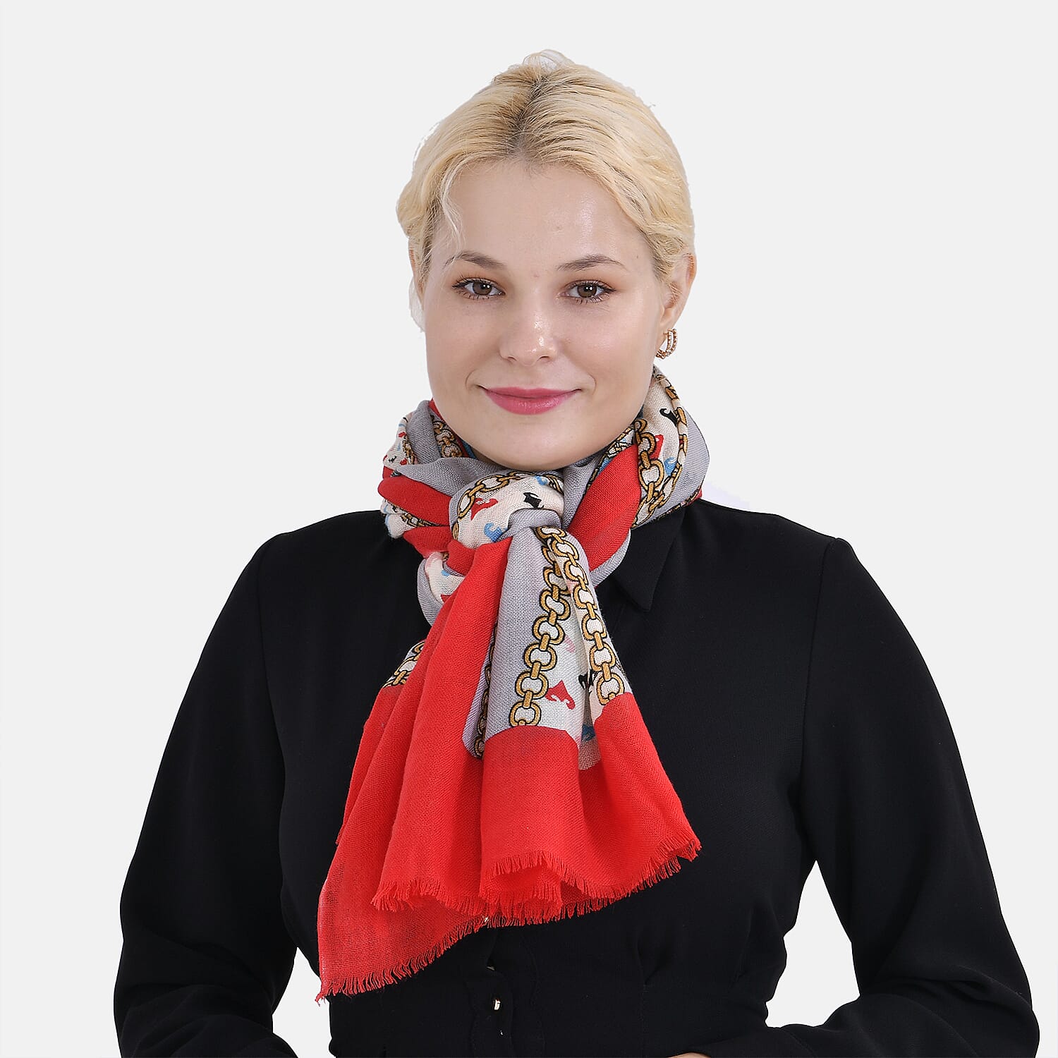 Material 100% Merion WoolL Size 65 x 180cm Red Base With Multi Color Pattern.