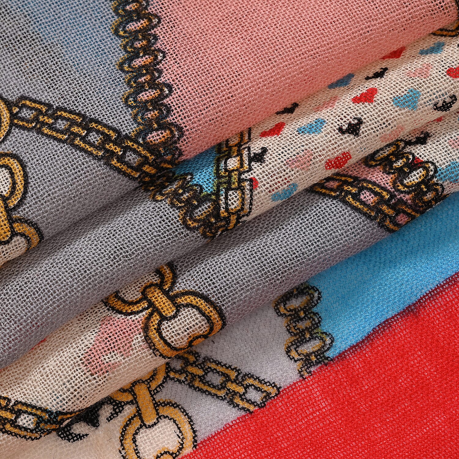 Material 100% Merion WoolL Size 65 x 180cm Red Base With Multi Color Pattern.