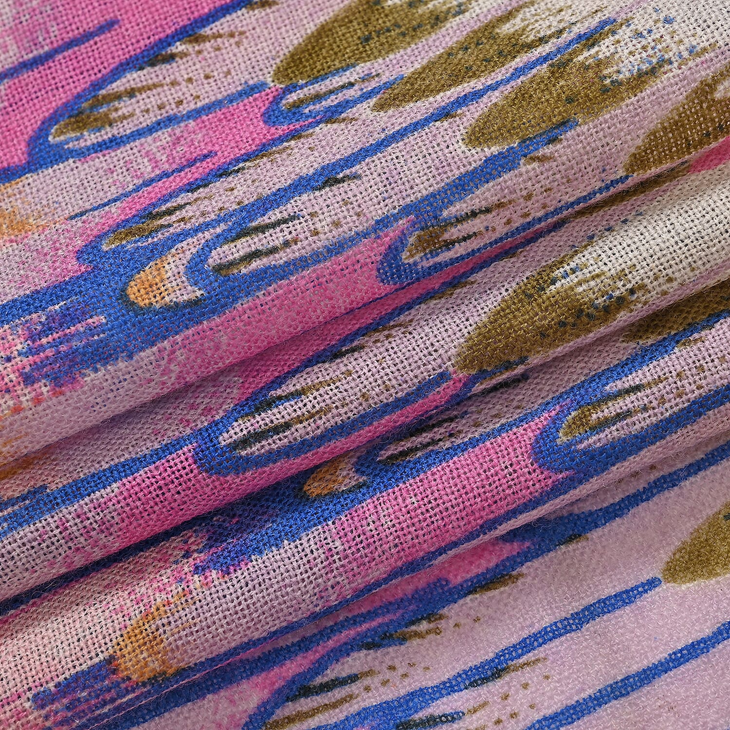 La Marey 100% MERINO Wool Scarf (size 61cm x 190 cm) - Pink & Blue Color.