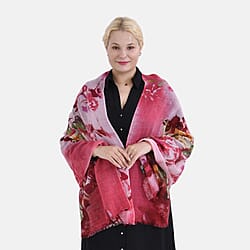 La Marey 100% MERINO Wool Scarf (size 61cm x 190 cm) - White & Blue