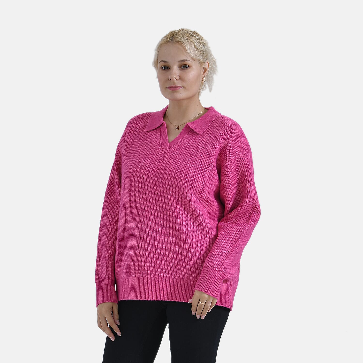 La Marey V neck Polo Sweater - Grey